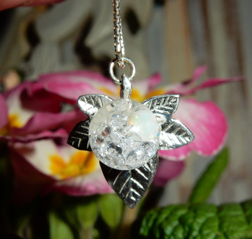 Silber blatt anhänger - silber,