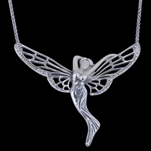 Elfe fee jugendstil collier - elfe,